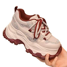 Load image into Gallery viewer, Women's Hidden Wedge Sneakers Square Toe Platform Casual Shoes