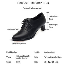 Load image into Gallery viewer, Women's Lace-Up Chunky Heel Shoes - Comfortable Non-Slip Round Toe Dress Heels