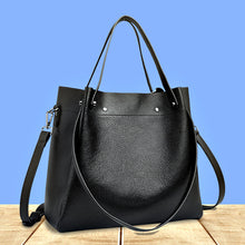 Load image into Gallery viewer, Women's Genuine Leather Bucket Tote Bag – Large Capacity | Black, Gray, Caramel
