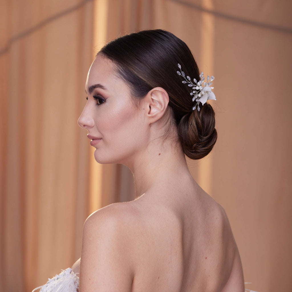 Elegant Crystal & Pearl Hair Comb