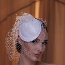 Load image into Gallery viewer, Birdcage Veil with Feathers