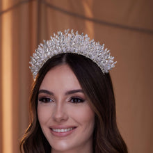 Load image into Gallery viewer, Elegant Crystal Bead and Rhinestone Wedding Tiara