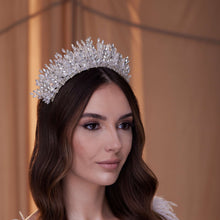 Load image into Gallery viewer, Elegant Crystal Bead and Rhinestone Wedding Tiara