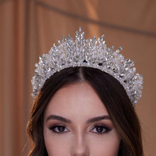 Load image into Gallery viewer, Sparkling Crystal Bead and Rhinestone Tiara