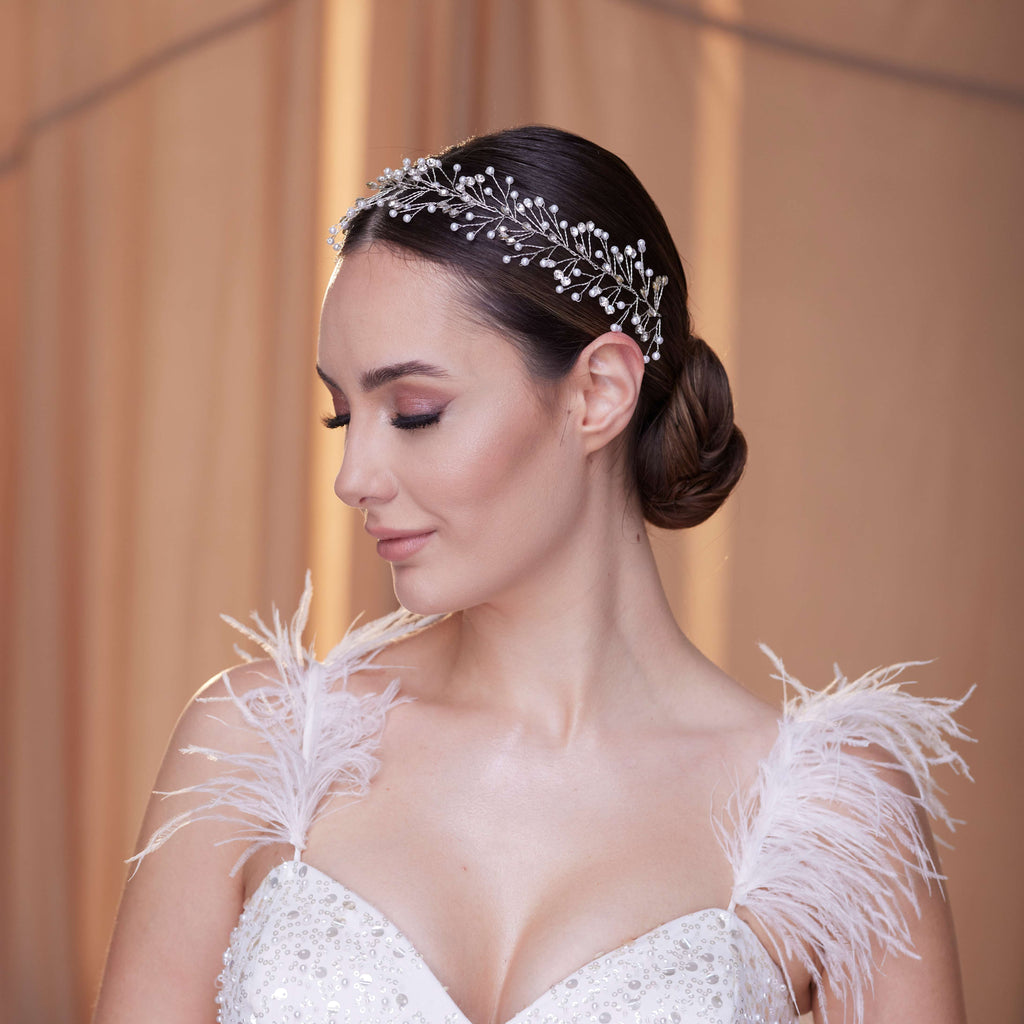 Crystal and Pearl Bridal Hairvine