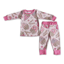 Load image into Gallery viewer, Fries before guys heart print  girls valentine's pajamas