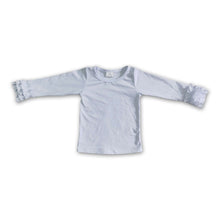 Load image into Gallery viewer, White cotton icing ruffle top girls shirt
