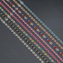 Load image into Gallery viewer, Dainty white enamel Chain by Yard/Necklace,sku#HX01