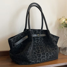 Load image into Gallery viewer, Women's Retro Suede Tote Handbag - Quilted Shoulder Bag with Patchwork Detail