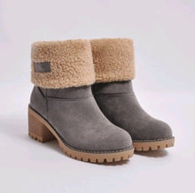 Load image into Gallery viewer, Premium Suede Snow Boots Women - Mid-Tube Thick Heel Winter Boots