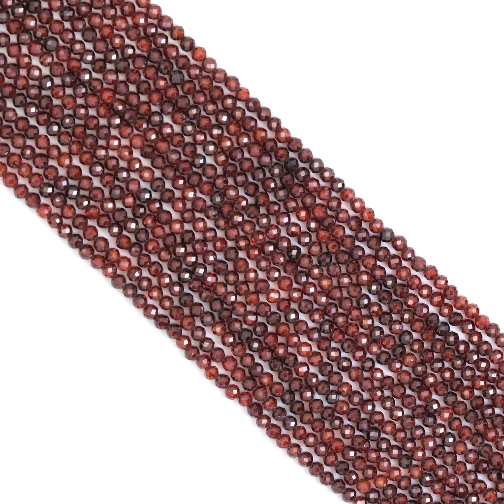 Dark Brown CZ Round Faceted Beads, Sku#U1868