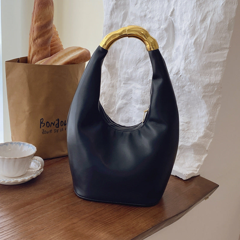 Women's Trendy Tote Bucket Bag - PU Leather Shoulder Bag for Everyday Commuting