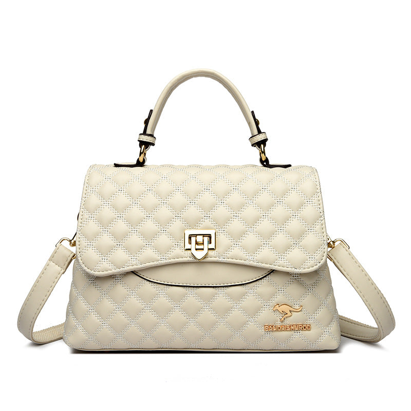 Diamond-Quilted PU Leather Crossbody Shoulder Bag – Streetwear Everyday Handbag for Women