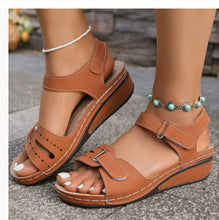 Load image into Gallery viewer, Women's Wedge Platform Sandals | Velcro Casual Open-Toe Shoes