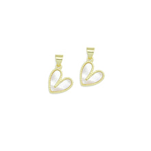 Load image into Gallery viewer, White Mother of Pearl Gold Heart Charm Pendant,Sku#LX878
