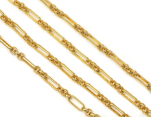Load image into Gallery viewer, Mixed Paperclip Fancy Gold Chain, sku#M406