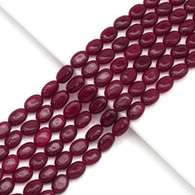Load image into Gallery viewer, Ruby Jade in Flat Oval Smooth Beads, Sku#U1773