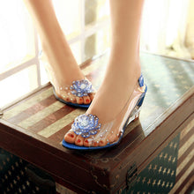 Load image into Gallery viewer, Women's Transparent Crystal Peep Toe High Heels - Summer Clear Sandals