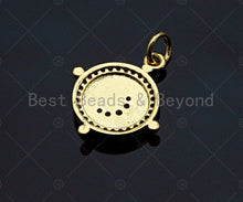 Load image into Gallery viewer, 18K Gold CZ Micro Pave Star Moon Swirl Patten Charm, Dainty Gold Coin Charm, 15mm, Z1139