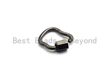 Load image into Gallery viewer, PRESELLING Apple Shape Clasp, CZ Pave Clasp, Gold/Silver/Rose Gold/Black Carabiner Clasp, 17x18mm,sku#K115
