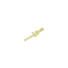 Load image into Gallery viewer, Clear CZ Gold Magic Stick Cross Key Charm Pendant, Sku#LK1164
