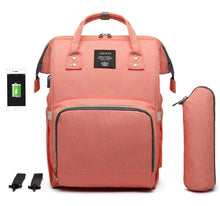 Load image into Gallery viewer, Waterproof Diaper Bag Backpack with USB Charging Port | Large Capacity Travel Nursing Bag for Moms &amp; Dads