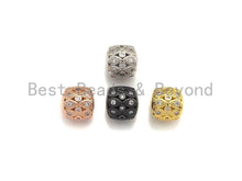 Load image into Gallery viewer, CZ Micro Pave Drum Barrel Fancy spacer beads, sku#X113