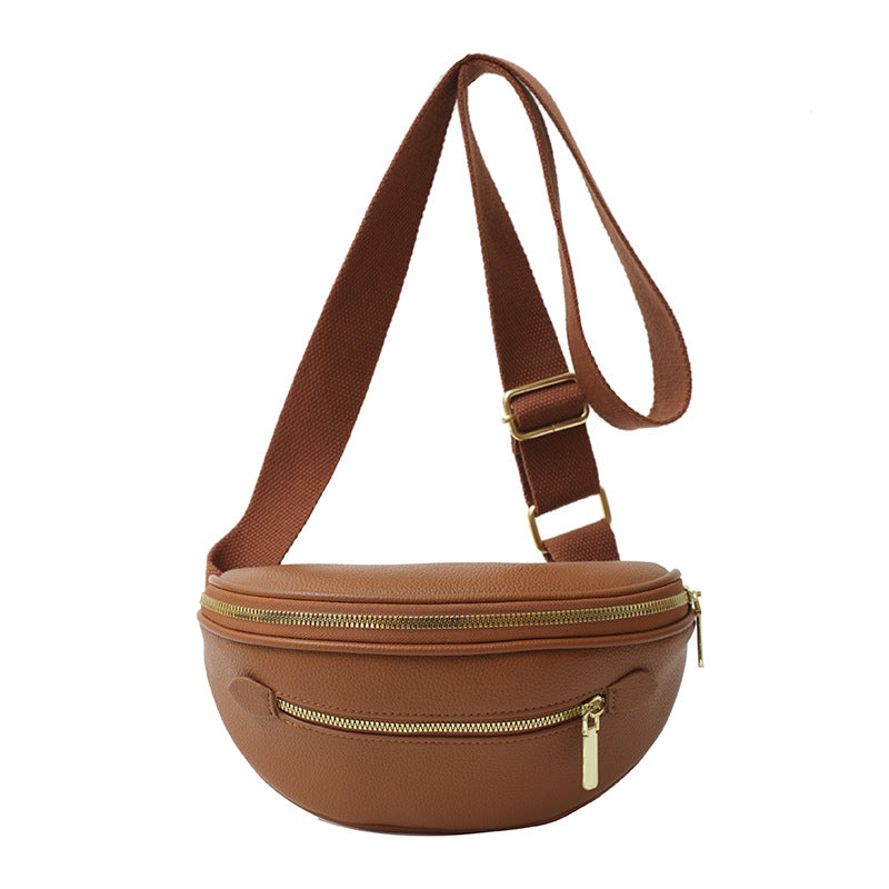 Women's Minimalist PU Leather Shoulder Bag – Slim Structured Crossbody Handbag
