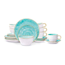 Load image into Gallery viewer, Cabana Turquoise Dinnerware - 20 Piece Set