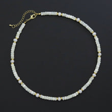 Load image into Gallery viewer, Natural Mother of Pearl Heishi Beads with Gold spacer neckla
