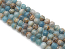 Load image into Gallery viewer, Genuine Blue Brown Calcite Round Smooth Beads, Sku#U1368