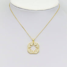 Load image into Gallery viewer, CZ Hollow Out Star On Square tag Charm, Sku#LK928