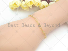 Load image into Gallery viewer, 18/16/7 Dainty  Paper Clip Chain Necklace and Bracelet, Sku#LK106