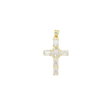 Load image into Gallery viewer, Clear Oval Crystal Cross Charm Pendant, Sku#LD632