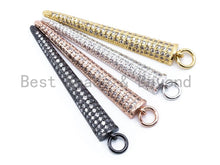 Load image into Gallery viewer, CZ Clear Micro Pave Half Cone Pendant, Cubic Zirconia Necklace Pendant, 47x7mm, sku#F114