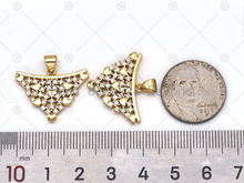 Load image into Gallery viewer, CZ Heart On Triangle Shape Charm,   Sku#LK559