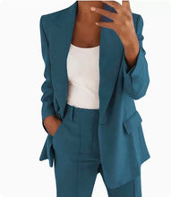 Load image into Gallery viewer, Lapel Blazer &amp; Slim-Fit Trousers Two-Piece Suit – 10 Colors XS–5XL