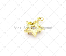 Load image into Gallery viewer, Big CZ Micro Pave 3D Five Ponit Star Enamel Shape Pendant, 18K Gold Filled Star Charm,Necklace Bracelet Charm Pendant, 18x16mm,Sku#F1442