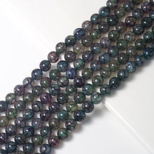 Load image into Gallery viewer, Natual Green Dragon Vein Agate Round Smooth Beads, Sku#U1767