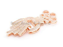 Load image into Gallery viewer, CZ Micro Pave Multi Ring Fold Over Clasp, Cubic Zirconia Buckle Clasp/Connector, 60x24mm, sku#H17