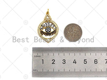 Load image into Gallery viewer, Dual CZ Micro Pave Evil Eye Charm,  Sku#L515