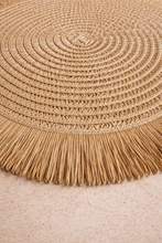 Load image into Gallery viewer, Santorini Straw Fringe Placemats - 15"