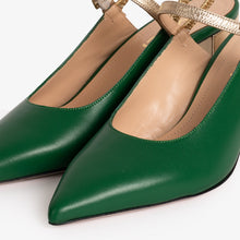 Load image into Gallery viewer, The Pompei Green Leather Women Slingback Sandal