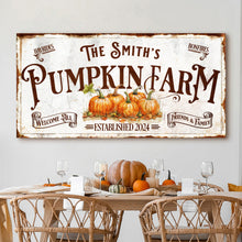 Load image into Gallery viewer, Personalized Pumpkin Farm Sign
