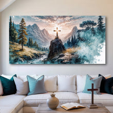 Load image into Gallery viewer, Cross On A Hill Faith Wall Art