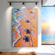 Load image into Gallery viewer, Turtles' Journey To The Sea Wall Art