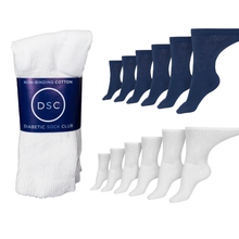 Load image into Gallery viewer, Men's Cotton Diabetic Crew Socks (6 Pair)
