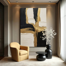 Load image into Gallery viewer, Black White and Gold Wall Art