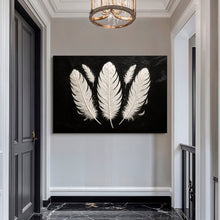 Load image into Gallery viewer, Minimalist Monochrome Feather Wall Art