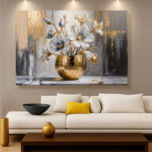 Load image into Gallery viewer, Magnolia Bloom in Gold Abstract Wall Art